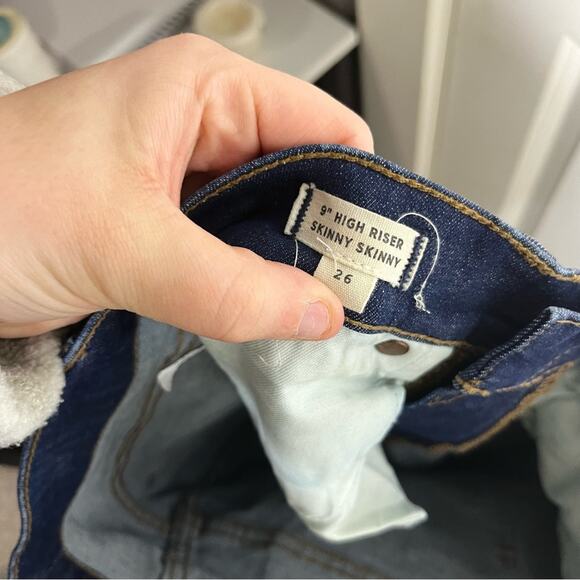 Madewell 9” High Riser Skinny Skinny Dark Wash Ankle Jeans Size 26 - Picture 4 of 7